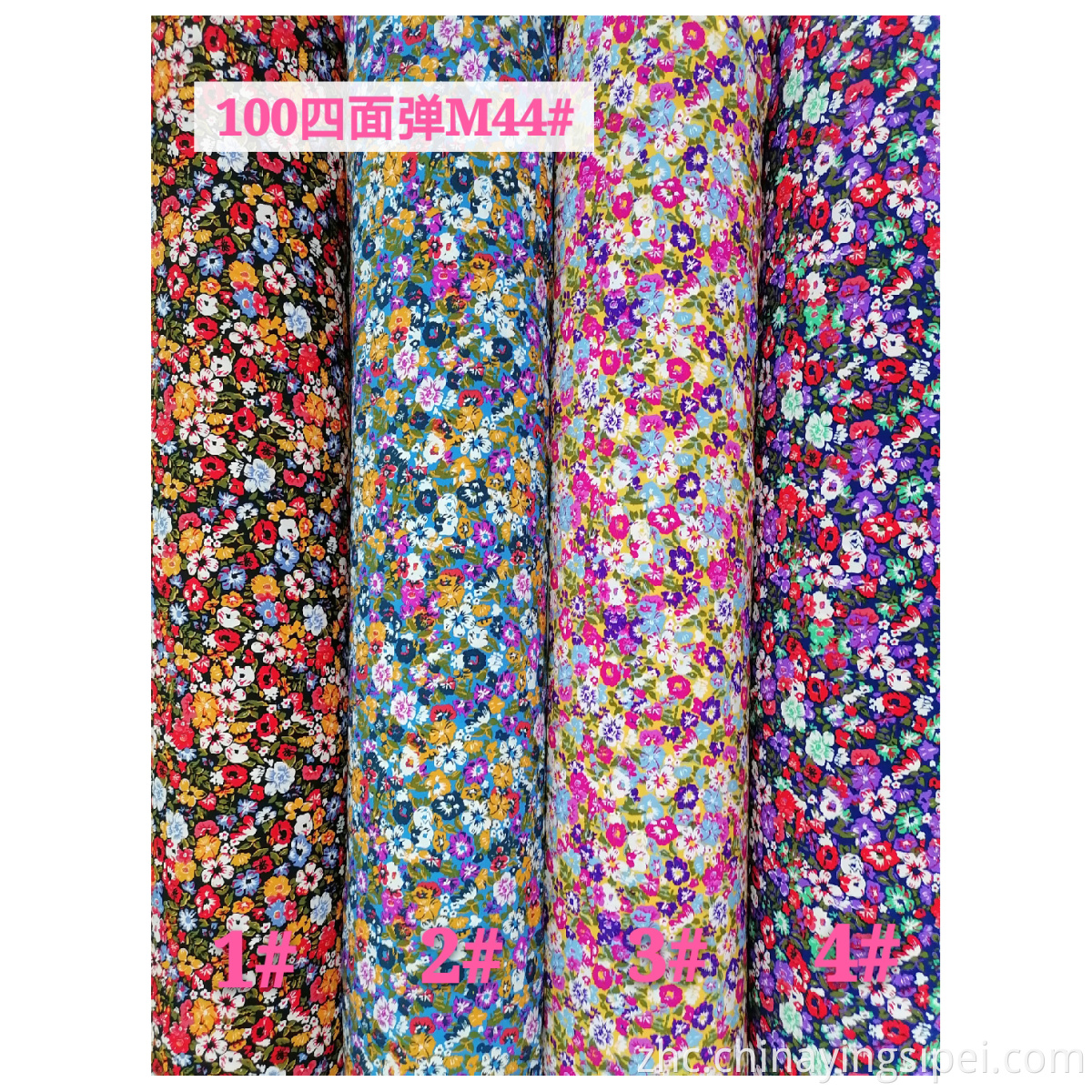 定制的4向拉伸机织打印的网状织物97％聚酯3％氨纶透气面料用于连衣裙